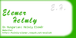 elemer helmly business card